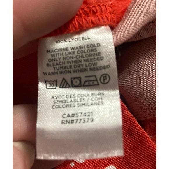 Ann Taylor Pull On Shorts Size 10 Orange White Navy Floral - Picture 7 of 8